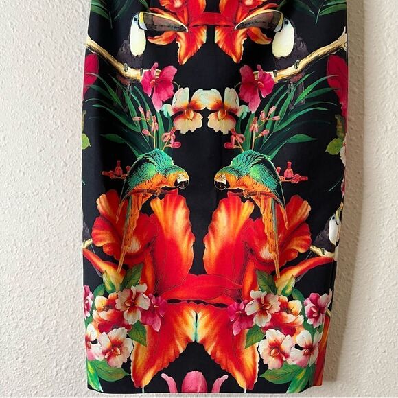 Ted Baker Tropical Toucan Pencil Skirt Size 1 - Picture 4 of 10